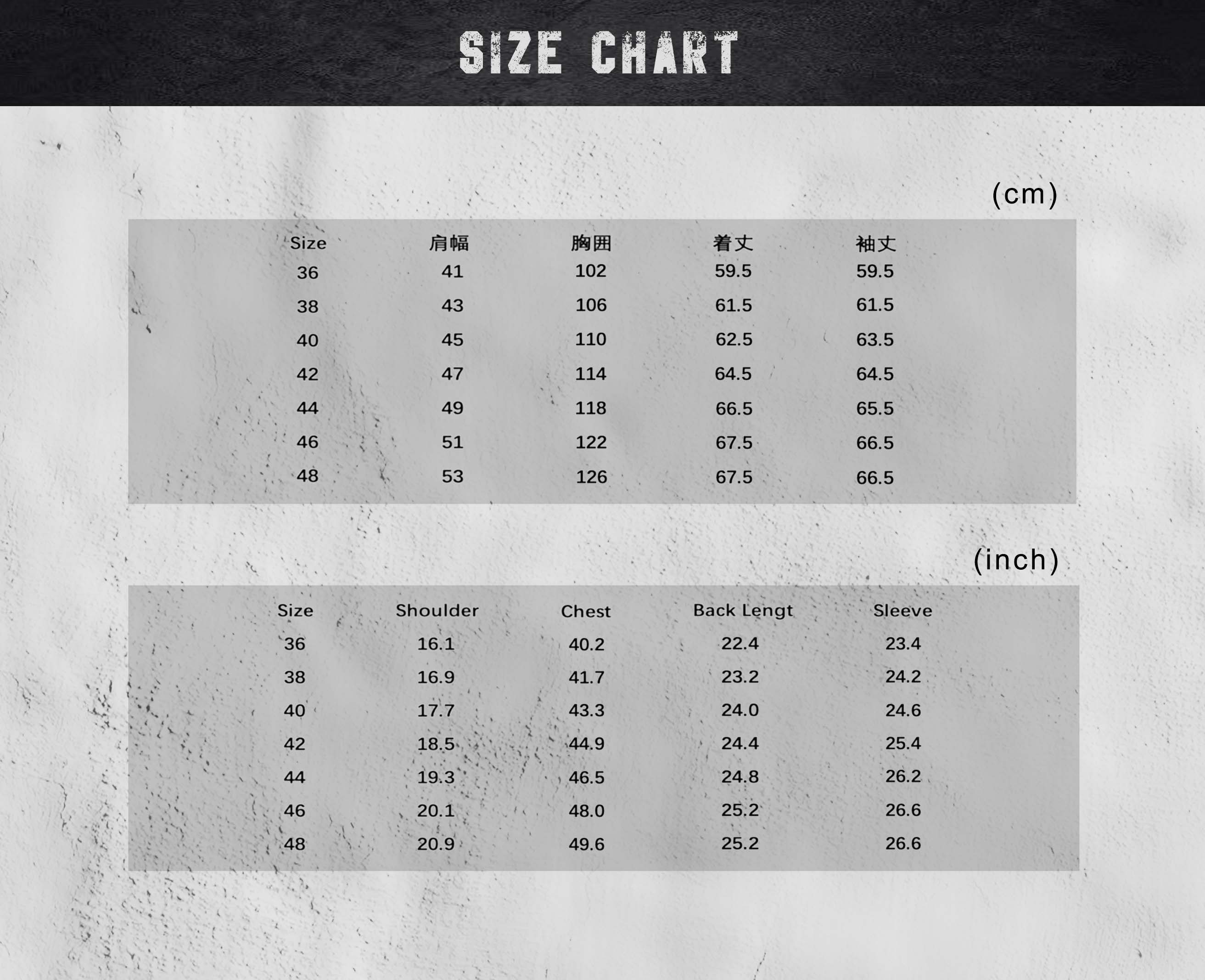 5size chart - DOUBLE HELIX